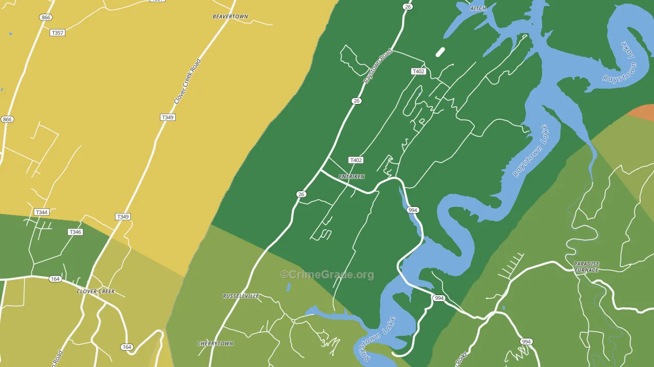 James Creek, PA Map of Murder Rates