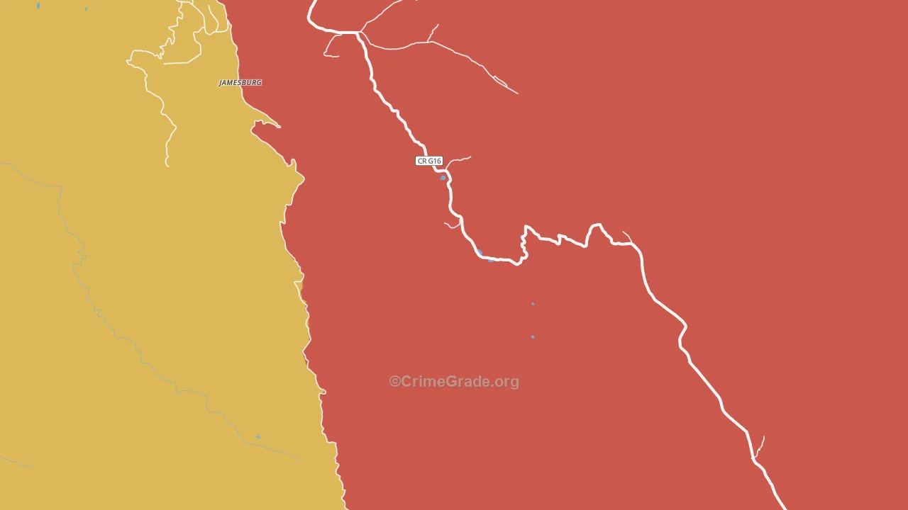 Jamesburg, CA Map of Murder Rates