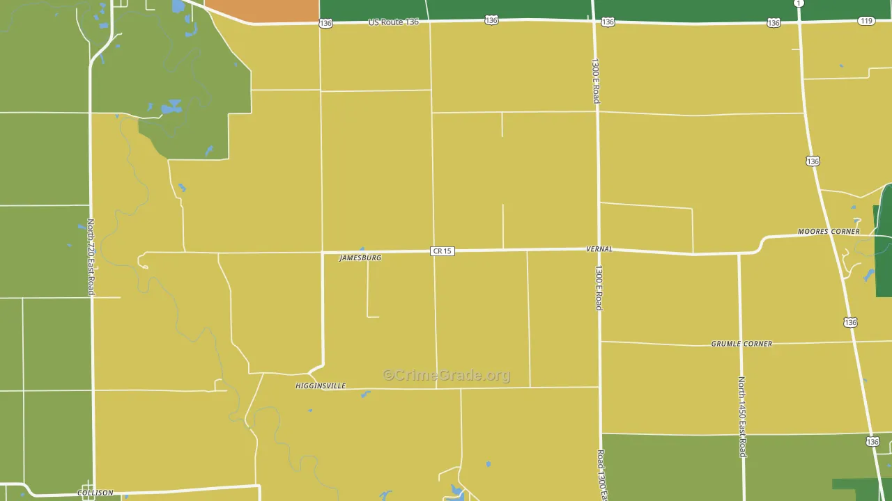 Jamesburg, IL Map of Murder Rates