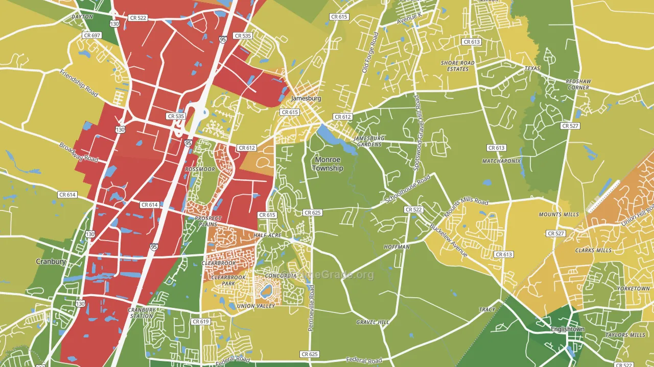 Jamesburg, NJ Map of Murder Rates