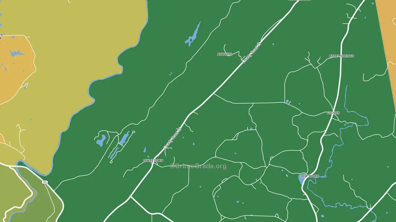Jamestown, AL Map of Murder Rates