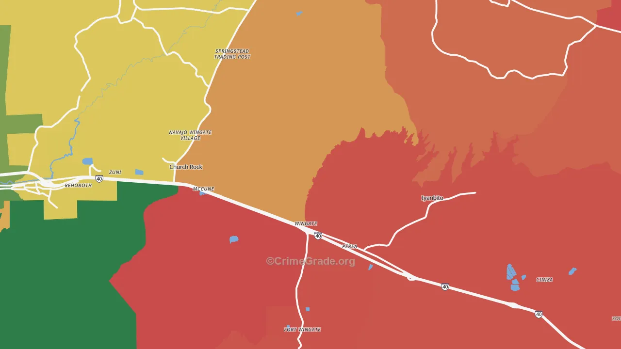 Jamestown, NM Map of Murder Rates