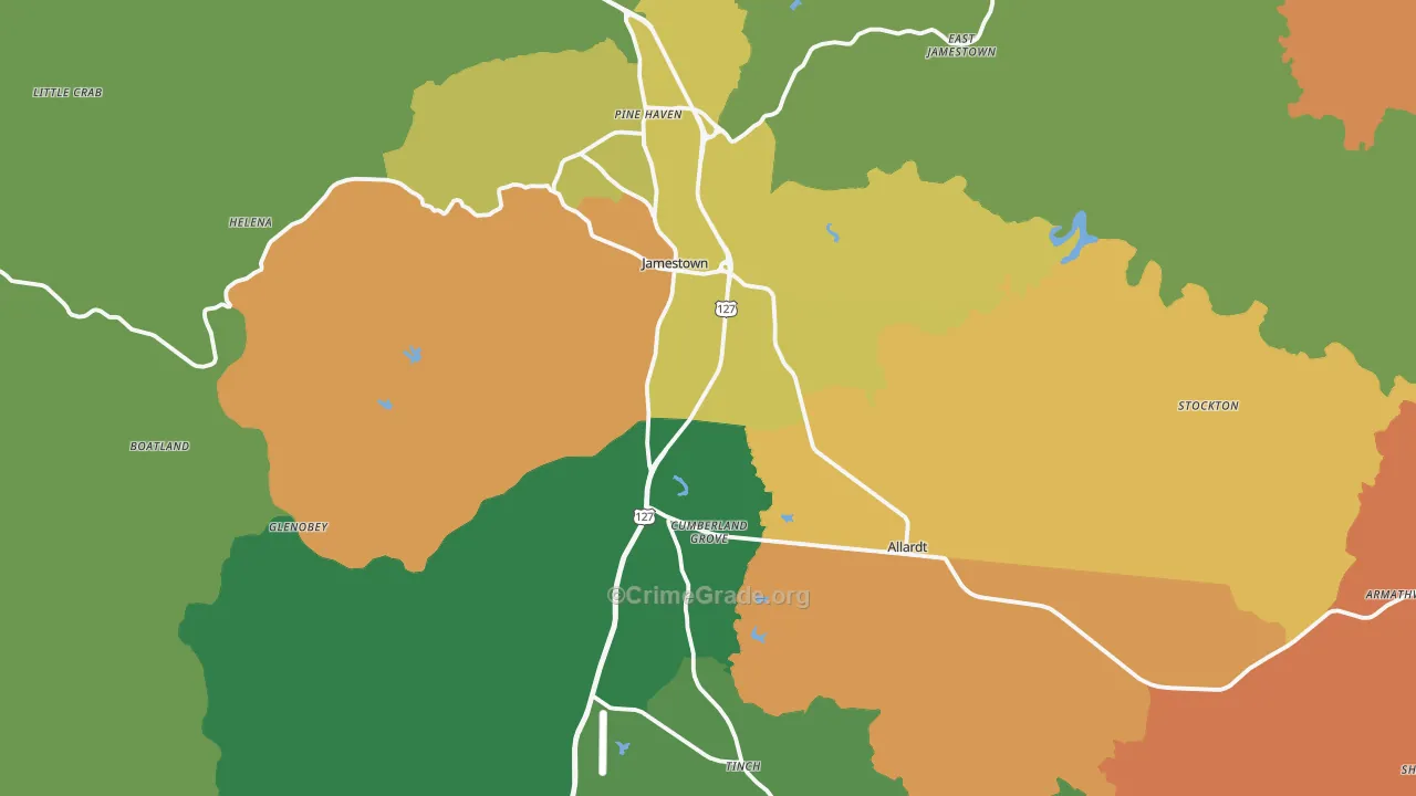 Jamestown, TN Map of Murder Rates