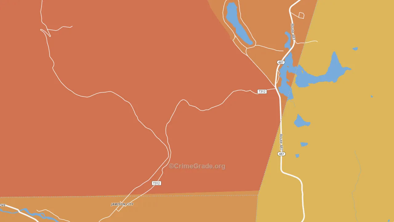Jamison City, PA Map of Murder Rates