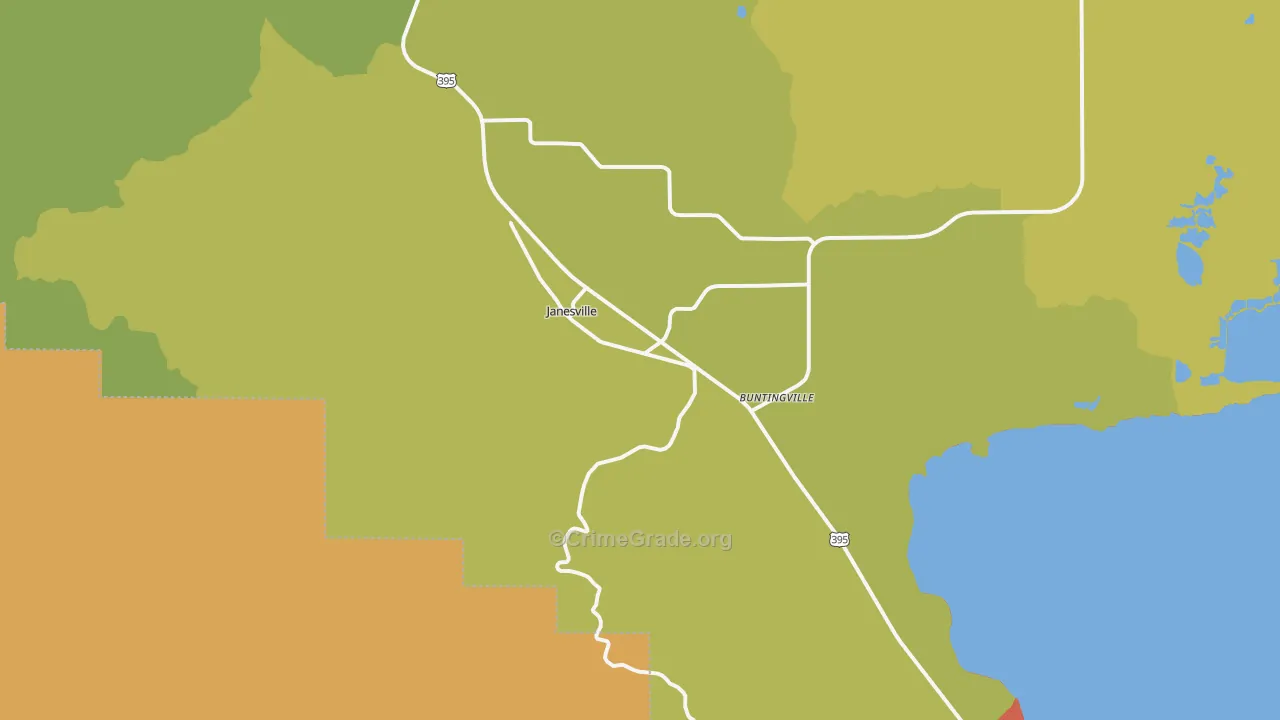 Janesville, CA Map of Murder Rates