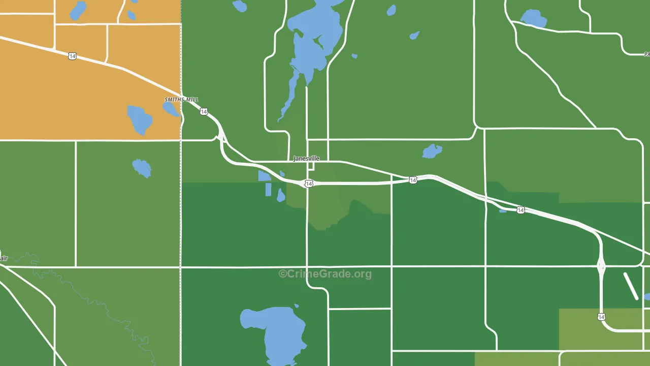 Janesville, MN Map of Murder Rates