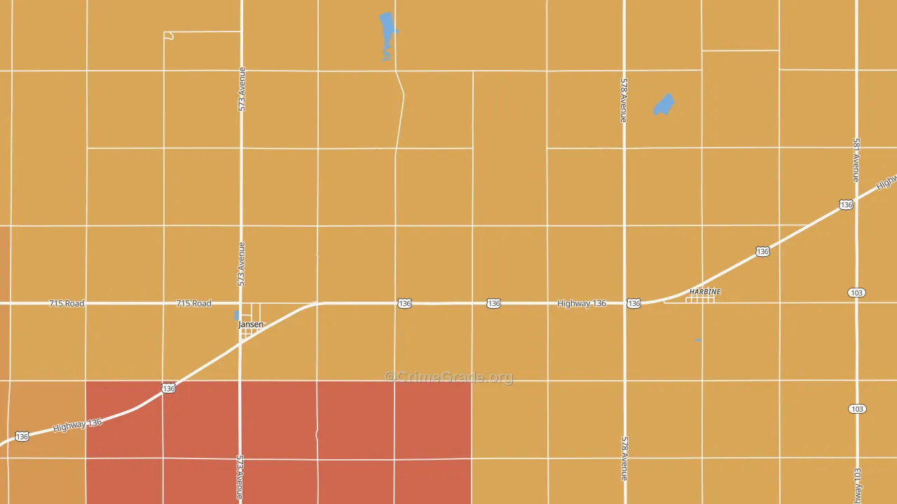Jansen, NE Map of Murder Rates