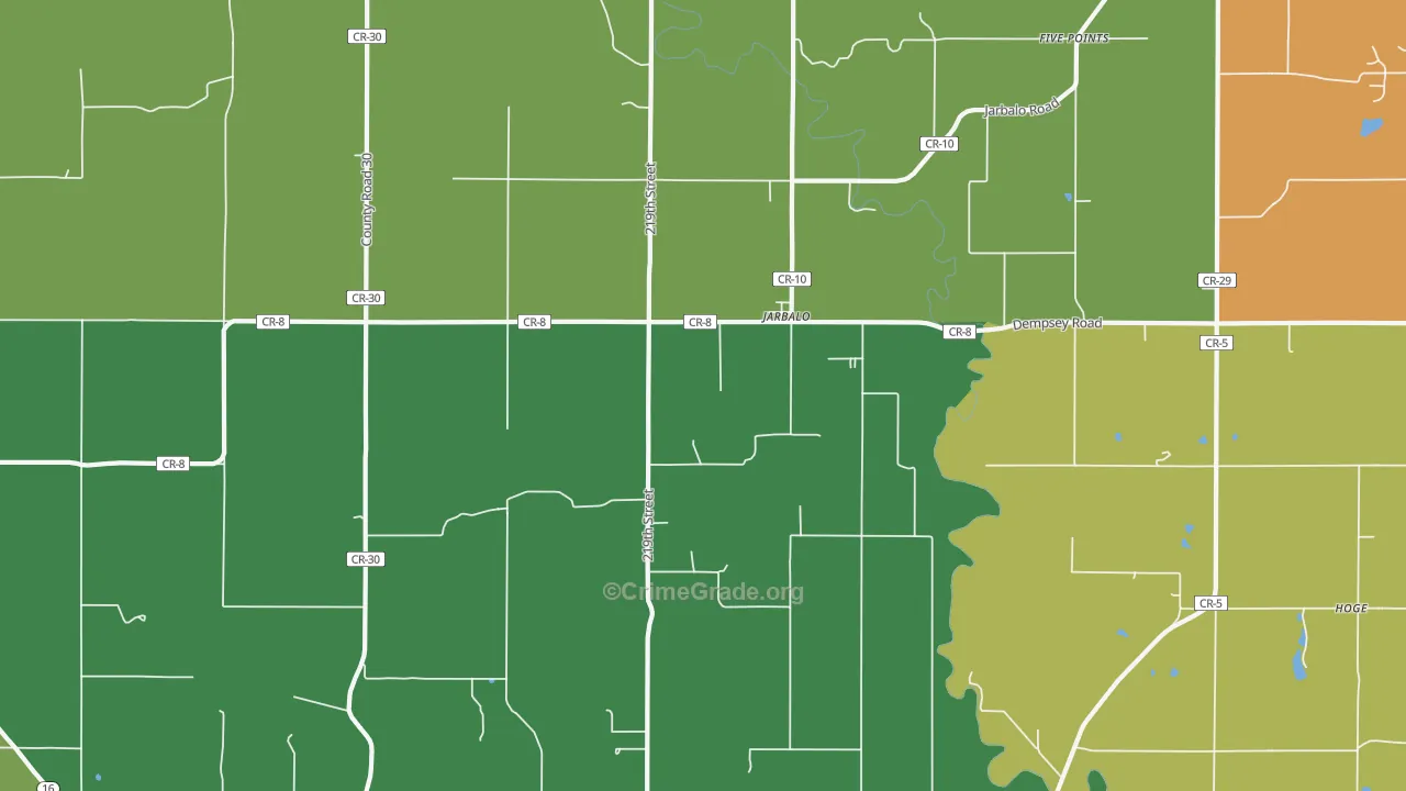 Jarbalo, KS Map of Murder Rates