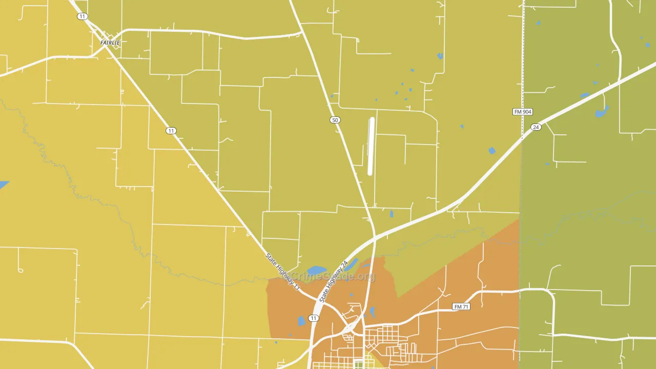 Jardin, TX Map of Murder Rates