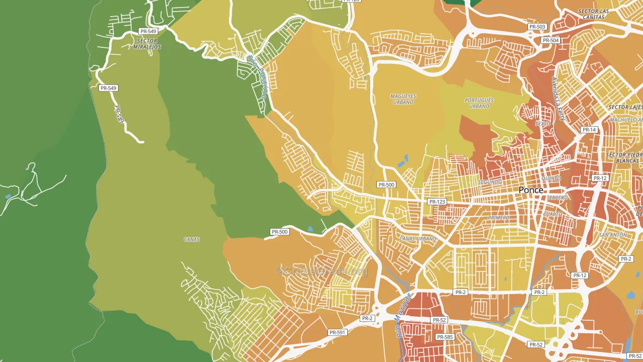 Jardines del Caribe, Ponce, PR Map of Murder Rates