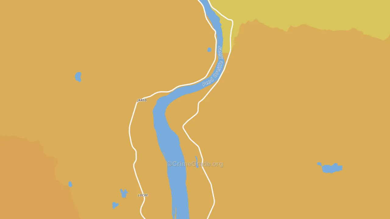 Jared, WA Map of Murder Rates
