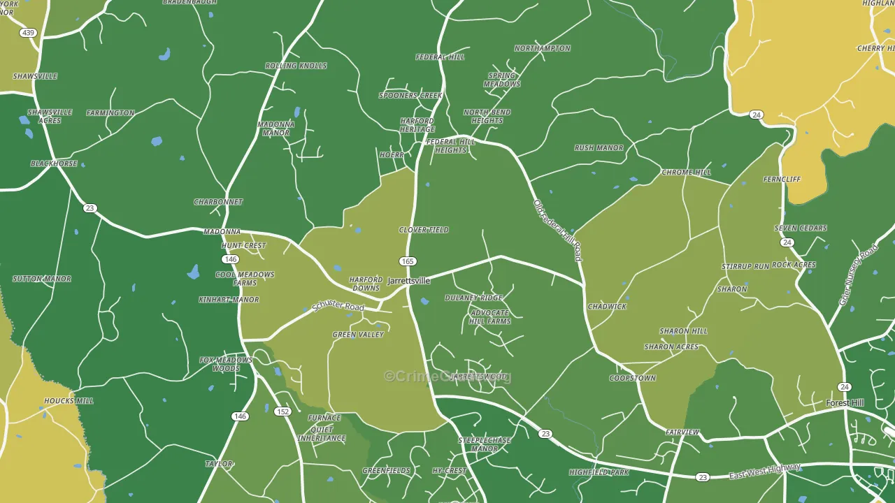 Jarrettsville, MD Map of Murder Rates