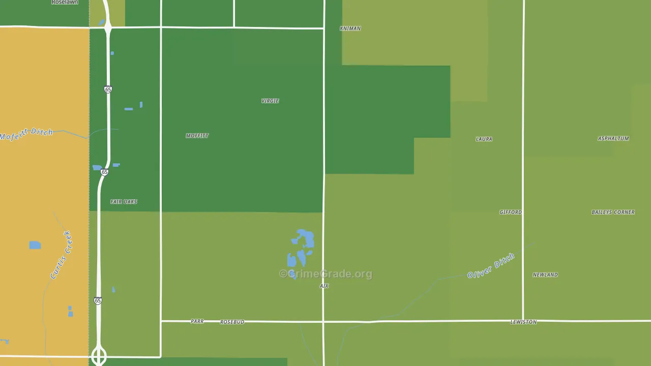 Jasper County, IN Map of Murder Rates