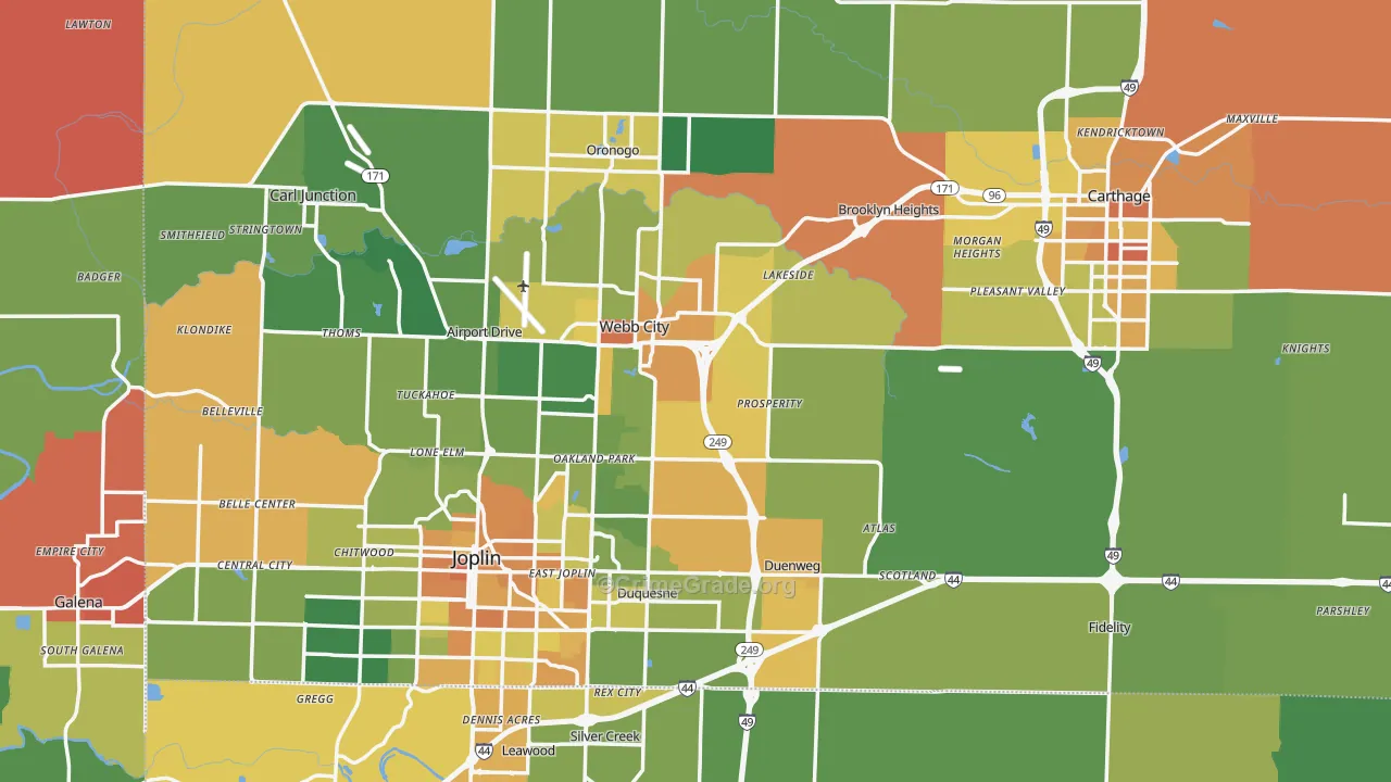 Jasper County, MO Map of Murder Rates