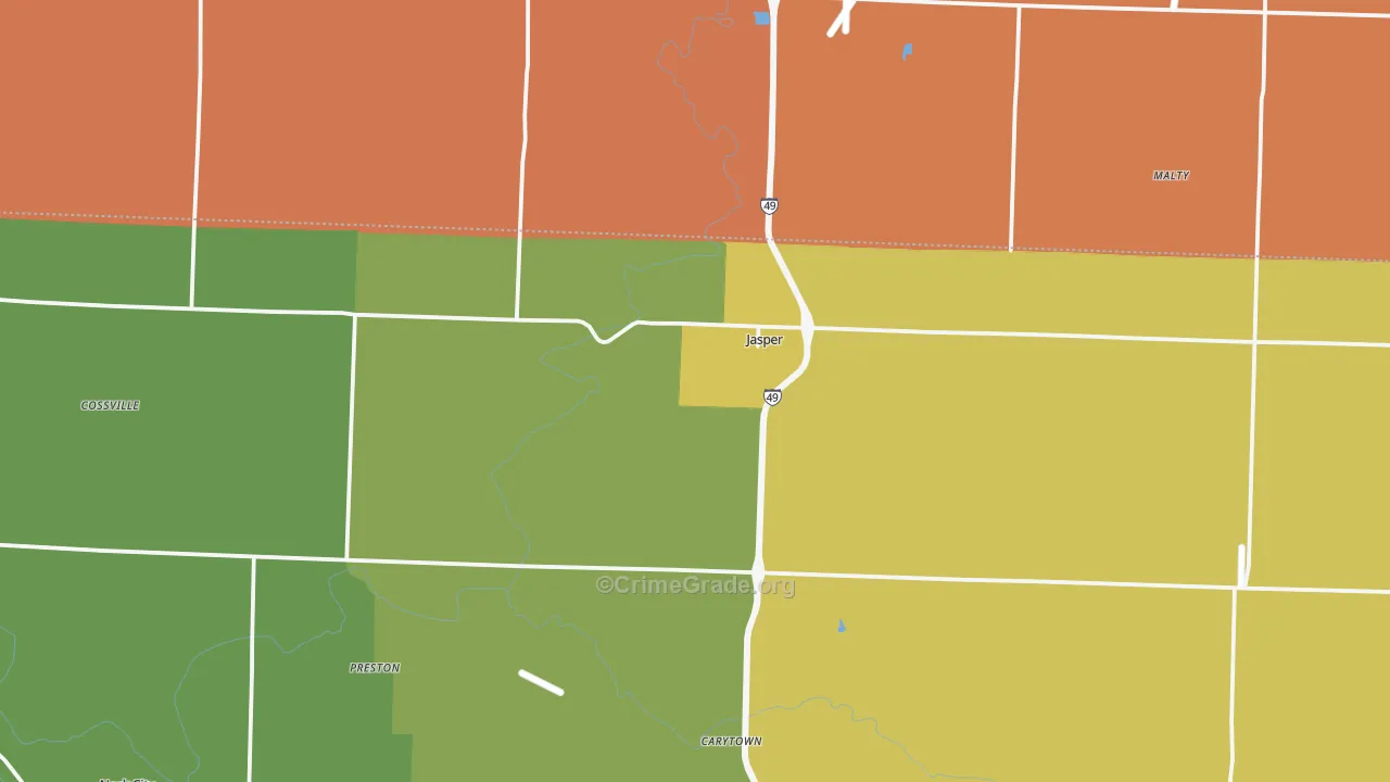 Jasper, MO Map of Murder Rates