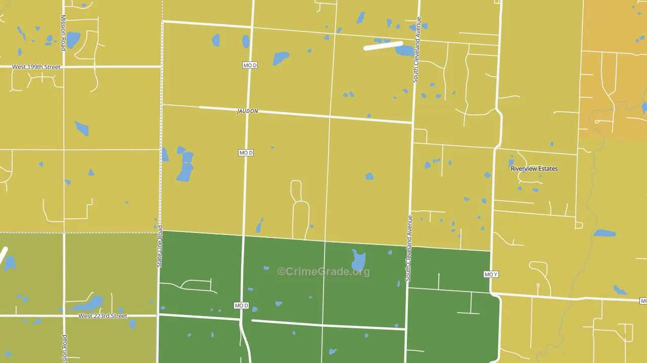 Jaudon, MO Map of Murder Rates