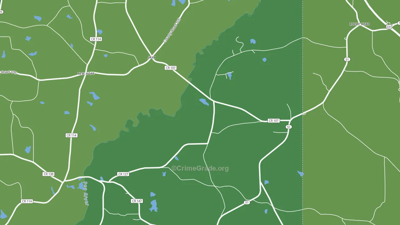 Java, AL Map of Murder Rates