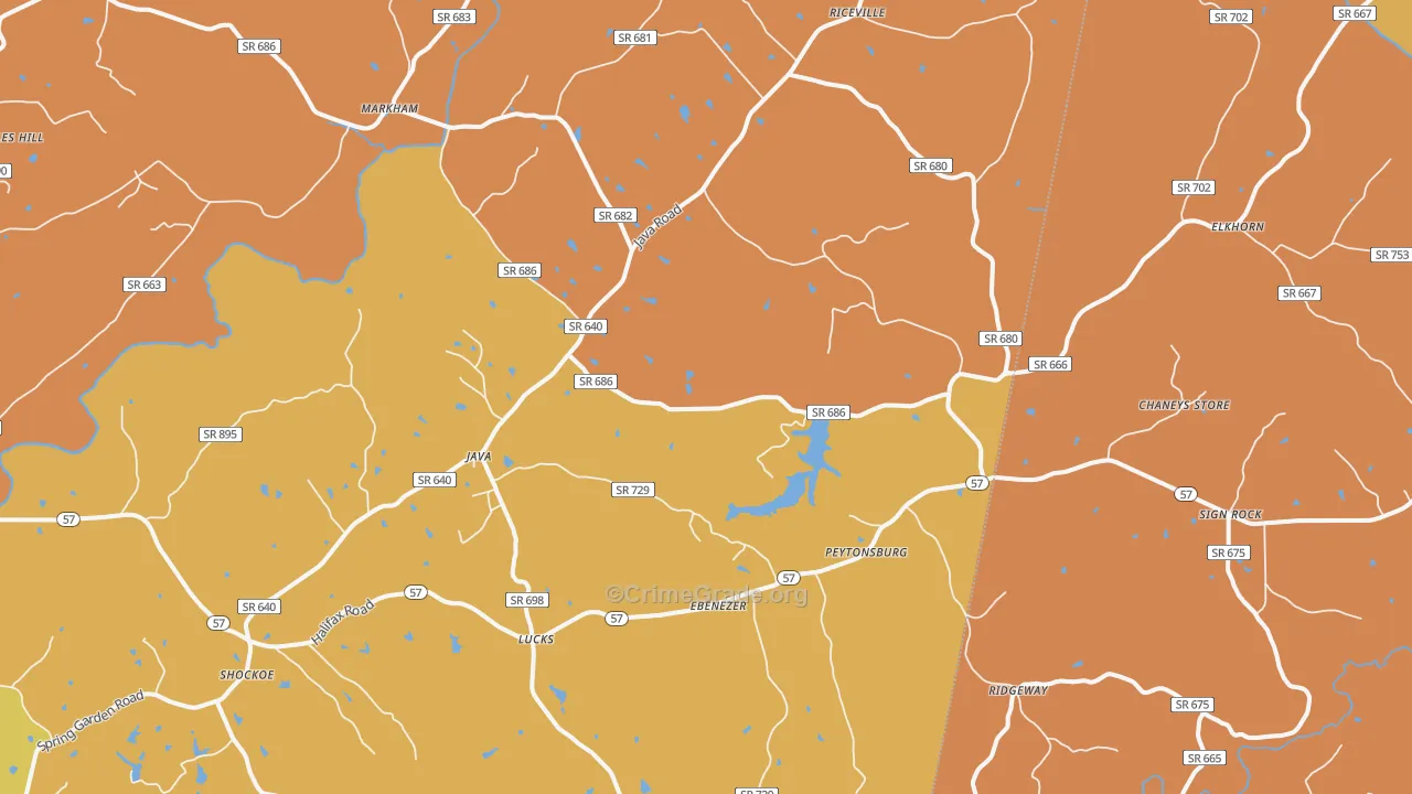 Java, VA Map of Murder Rates