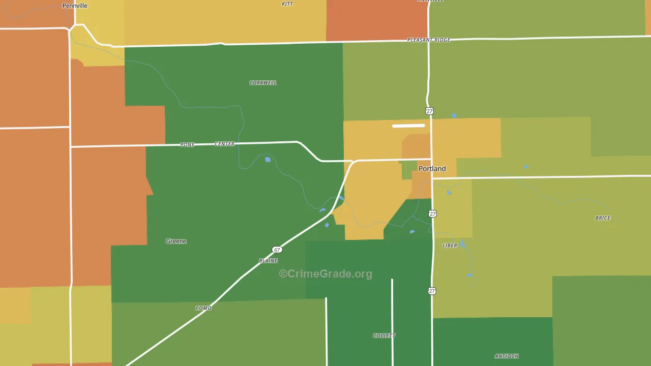 Jay County, IN Map of Murder Rates