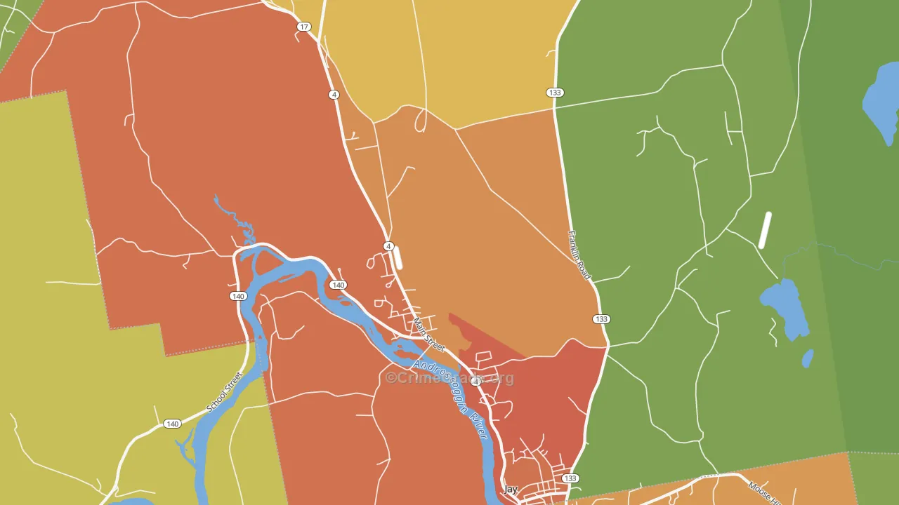 Jay, ME Map of Murder Rates