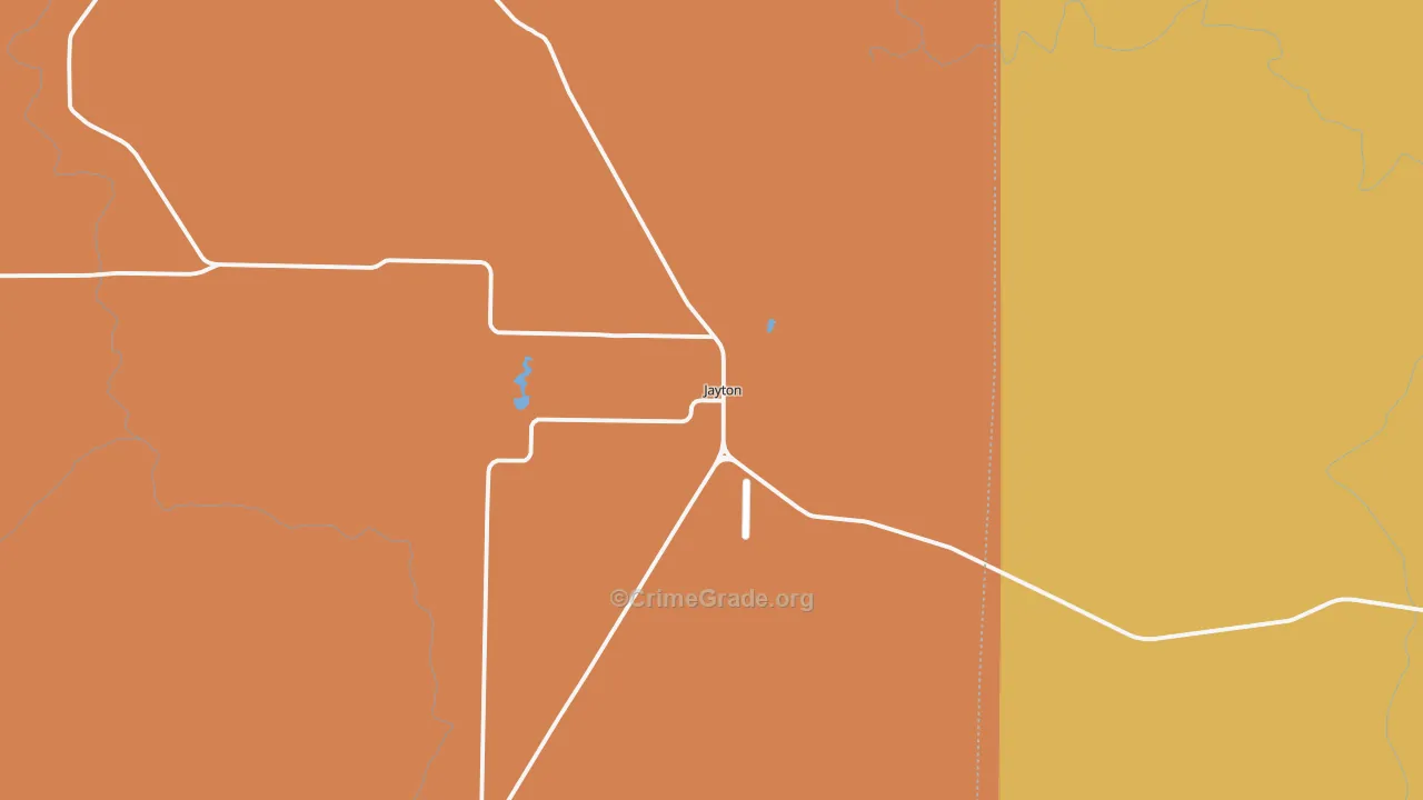 Jayton, TX Map of Murder Rates