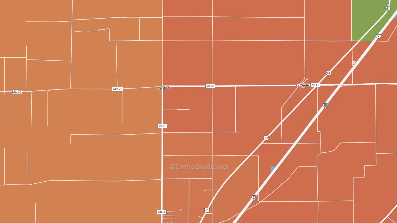 Jaywye, MO Map of Murder Rates