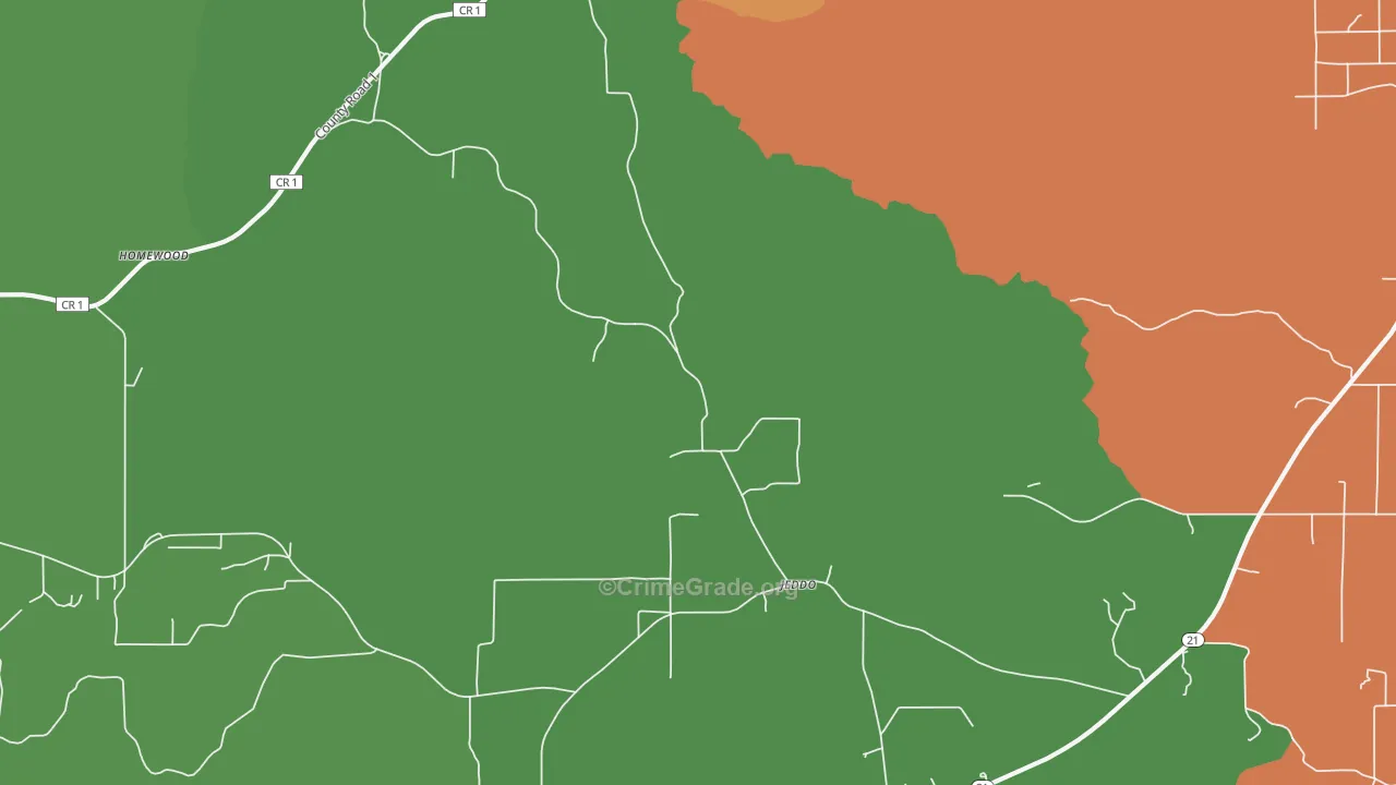Jeddo, AL Map of Murder Rates
