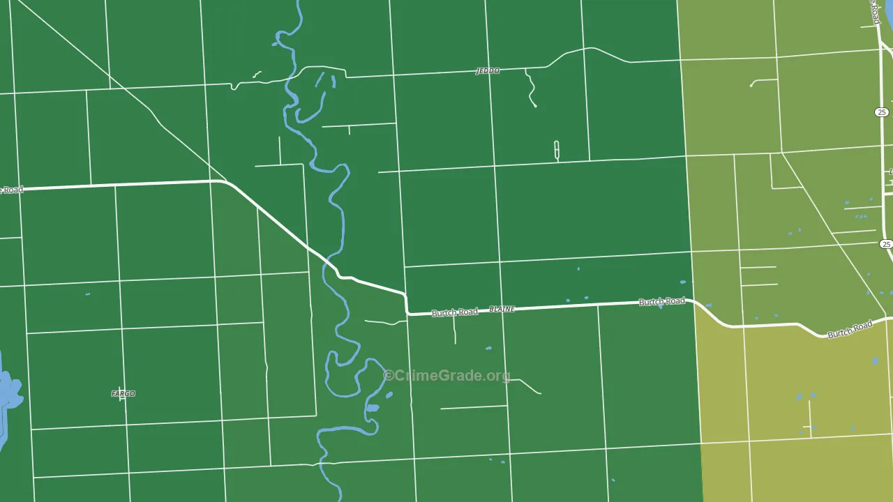 Jeddo, MI Map of Murder Rates