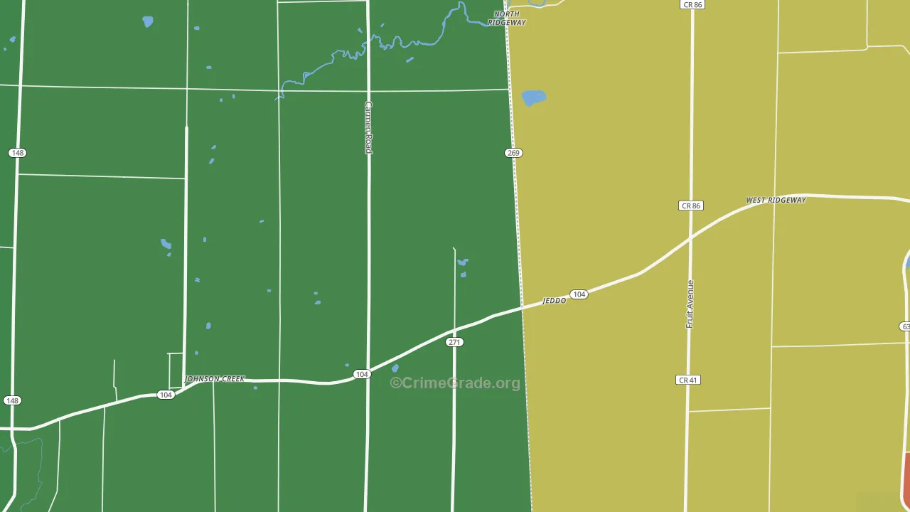 Jeddo, NY Map of Murder Rates