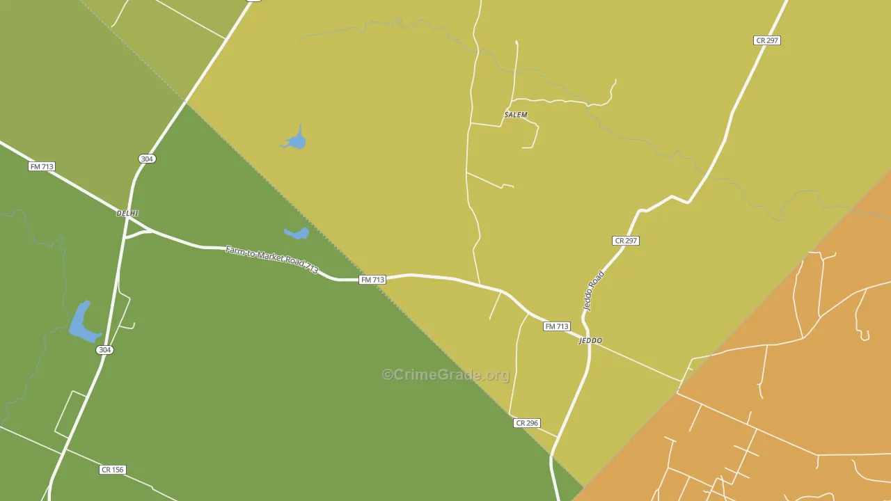 Jeddo, TX Map of Murder Rates