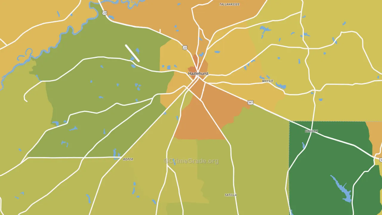 Jeff Davis County, GA Map of Murder Rates