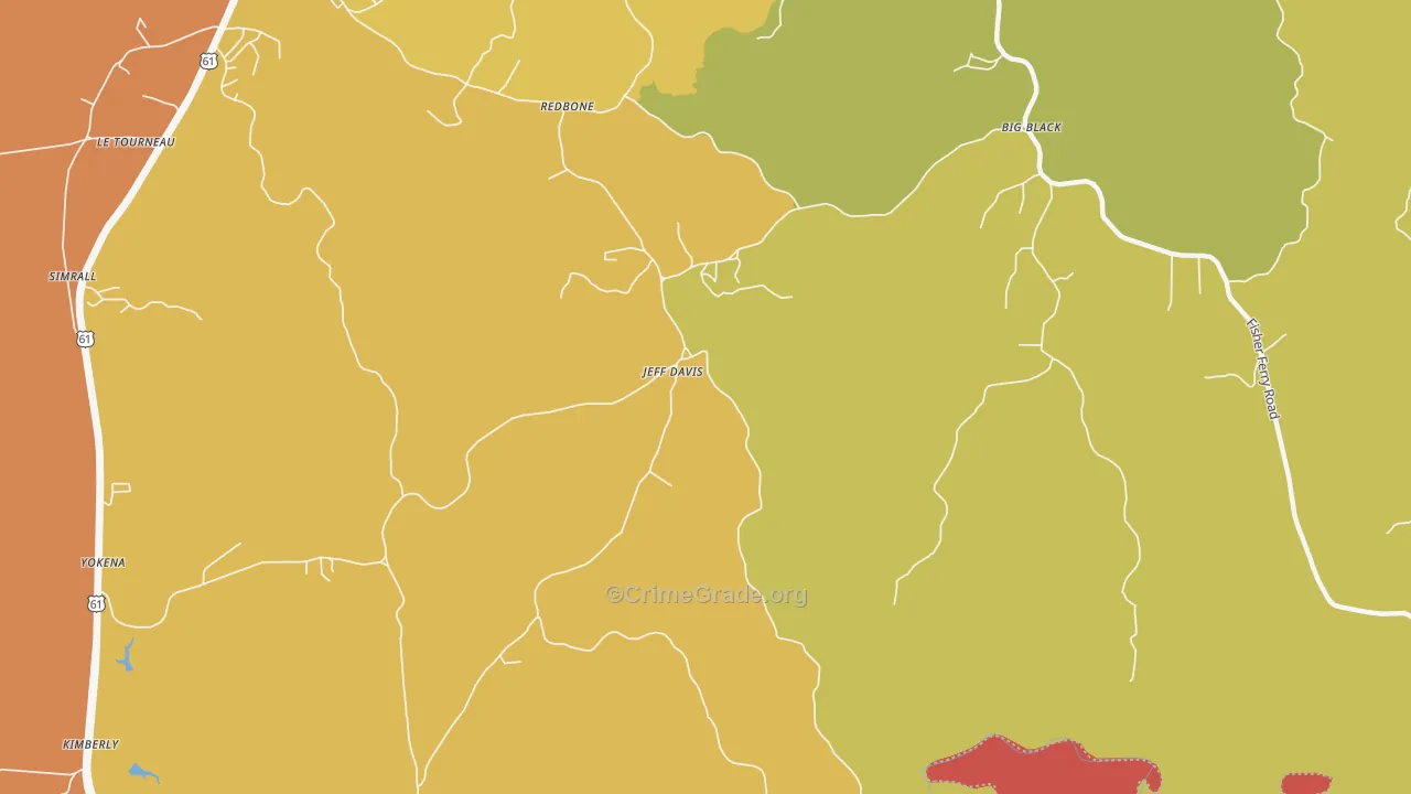 Jeff Davis, MS Map of Murder Rates