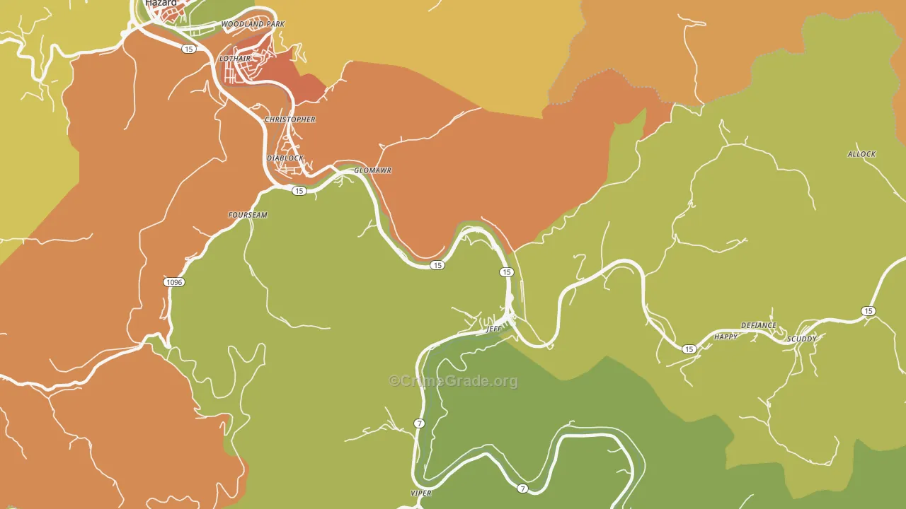 Jeff, KY Map of Murder Rates