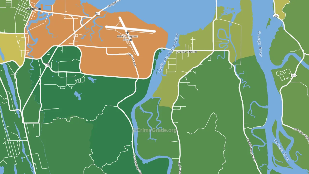Jeffers Garden, OR Map of Murder Rates