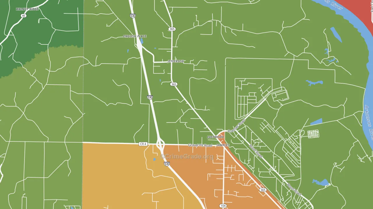 Jefferson, AR Map of Murder Rates