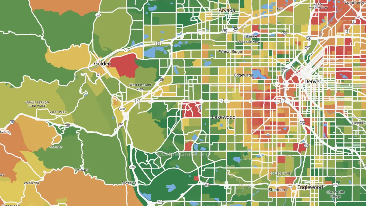 Jefferson County, CO Map of Murder Rates