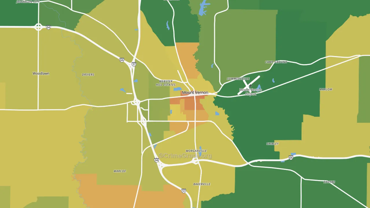 Jefferson County, IL Map of Murder Rates