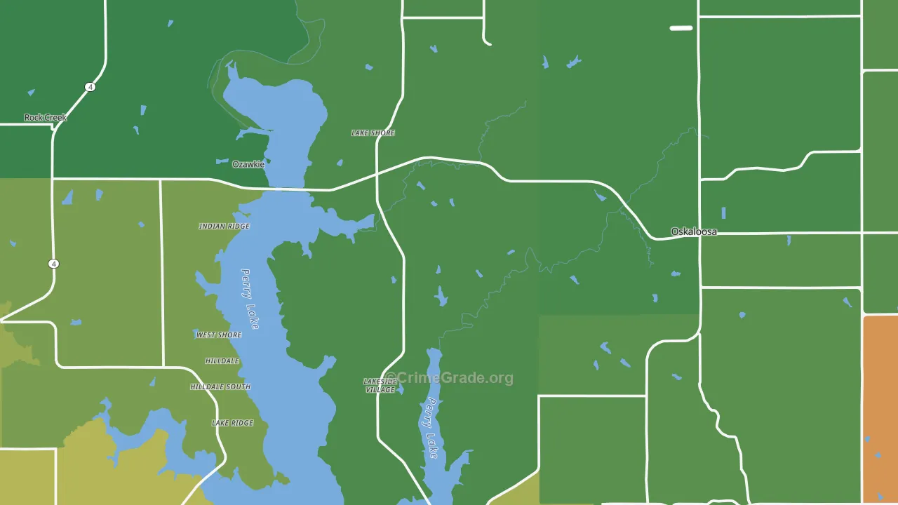Jefferson County, KS Map of Murder Rates