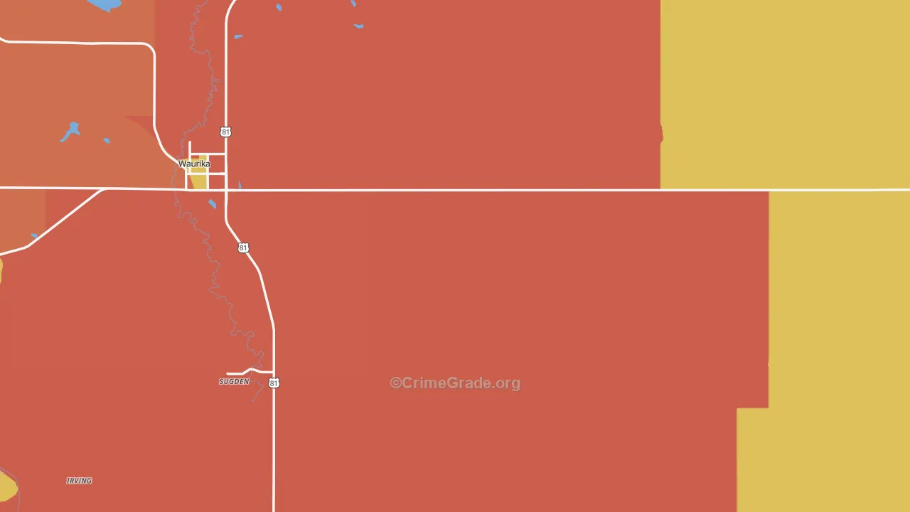 Jefferson County, OK Map of Murder Rates