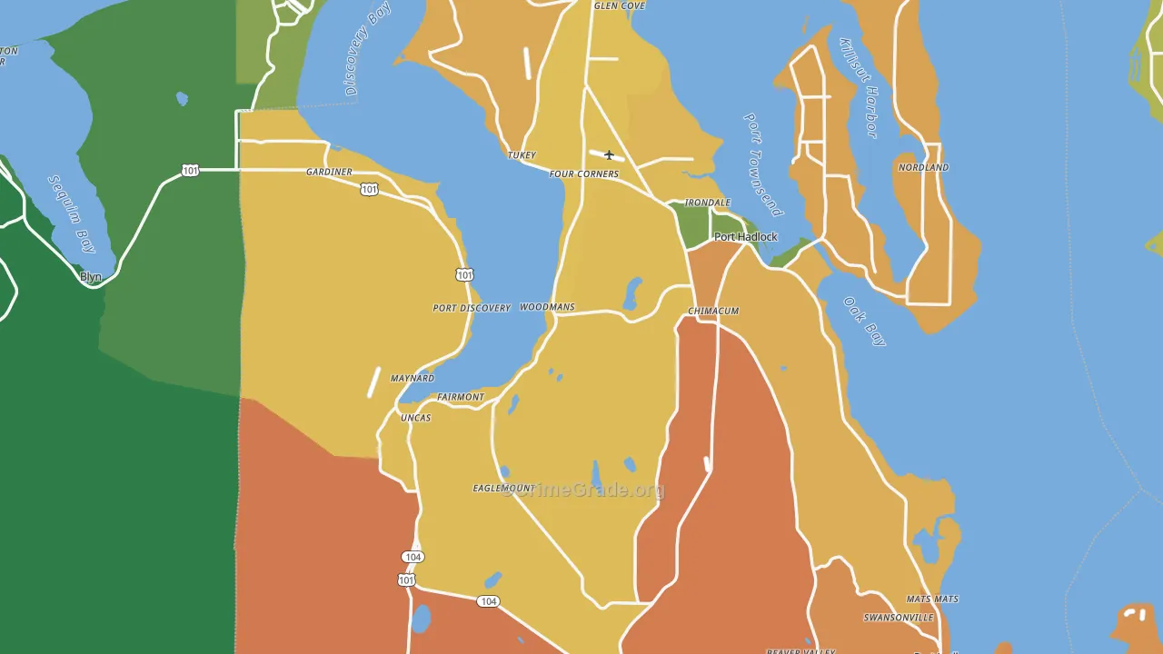 Jefferson County, WA Map of Murder Rates