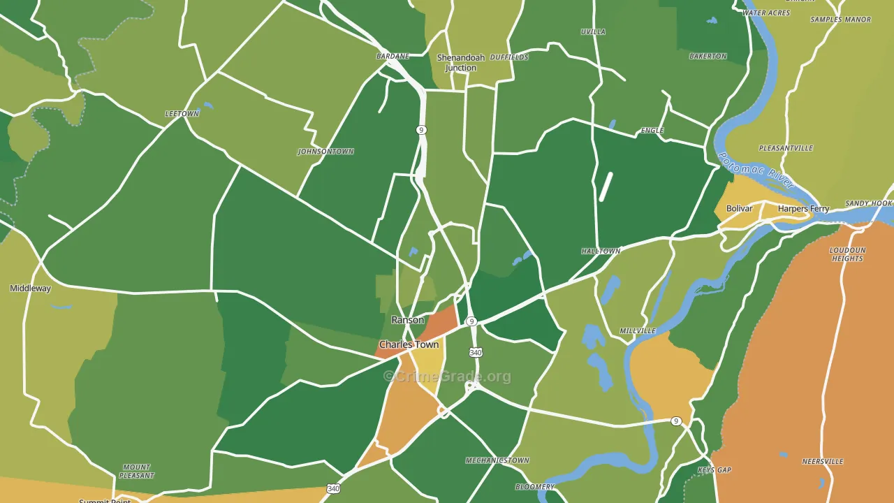 Jefferson County, WV Map of Murder Rates