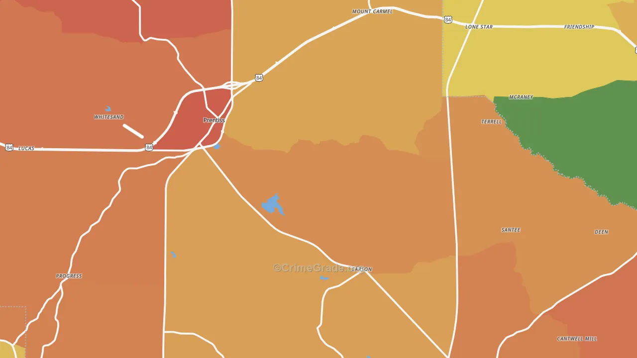Jefferson Davis County, MS Map of Murder Rates