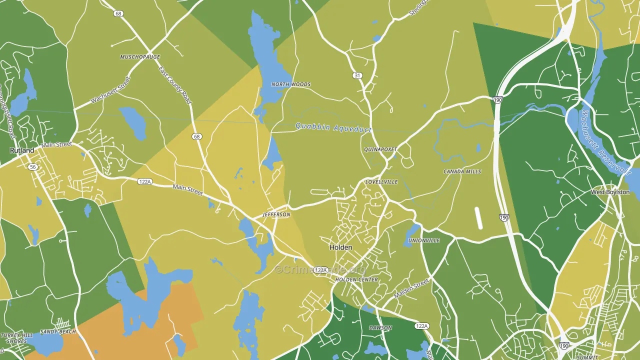 Jefferson, MA Map of Murder Rates