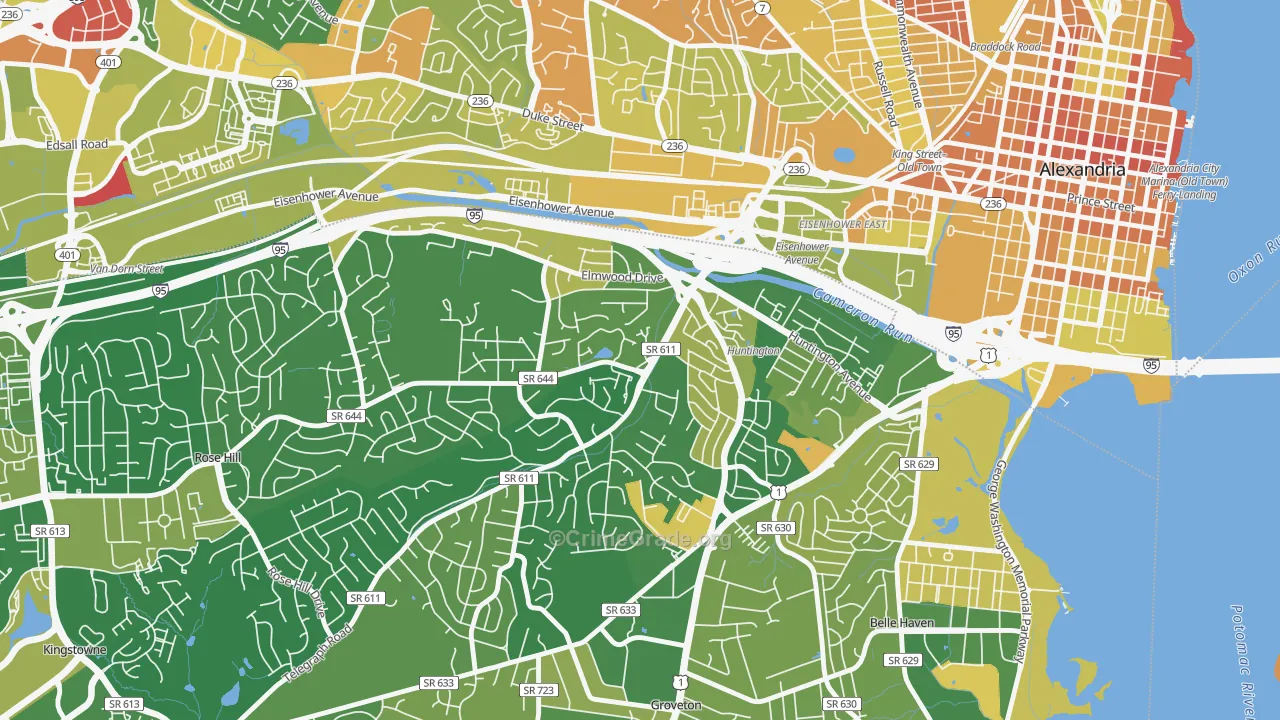 Jefferson Manor, VA Map of Murder Rates