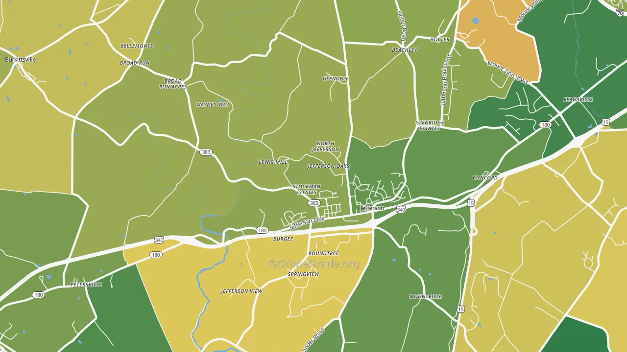 Jefferson, MD Map of Murder Rates