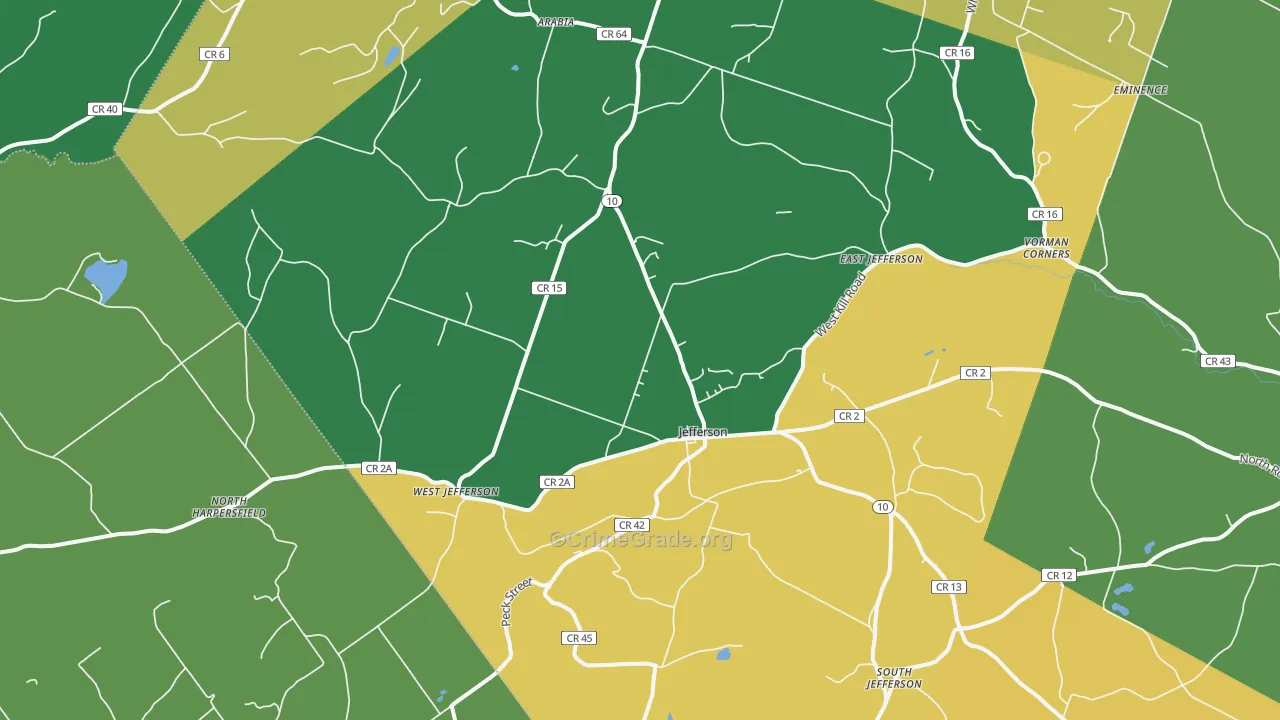Jefferson, NY Map of Murder Rates