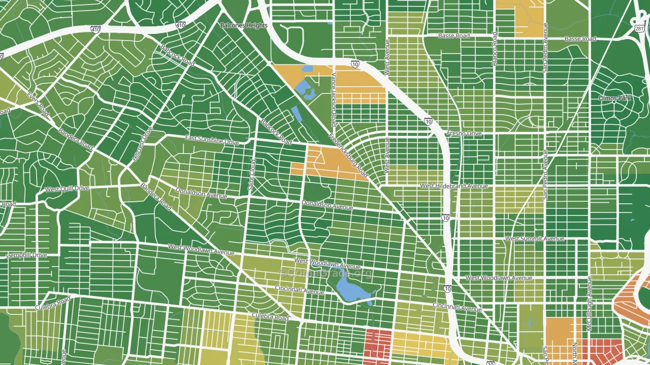 Jefferson, San Antonio, TX Map of Murder Rates