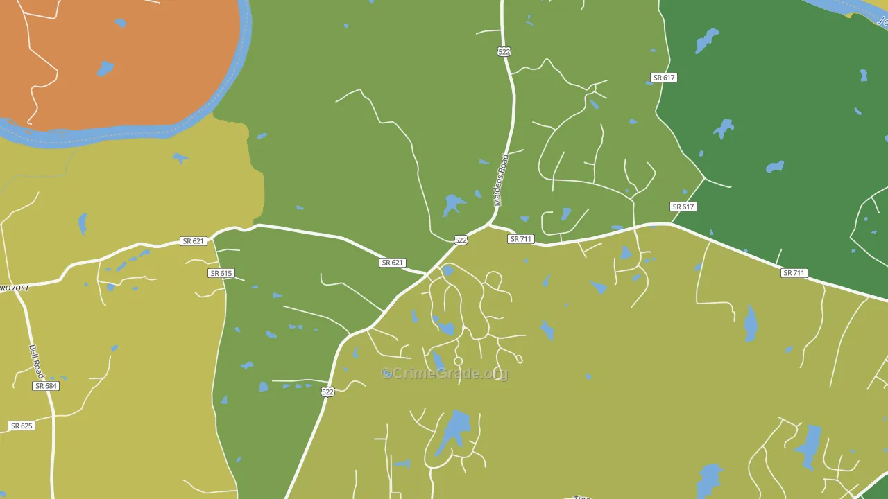 Jefferson, VA Map of Murder Rates