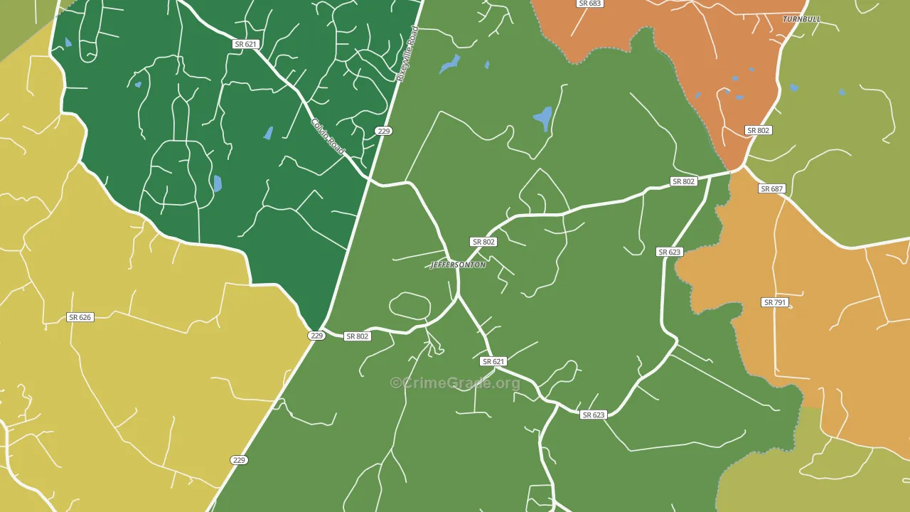 Jeffersonton, VA Map of Murder Rates
