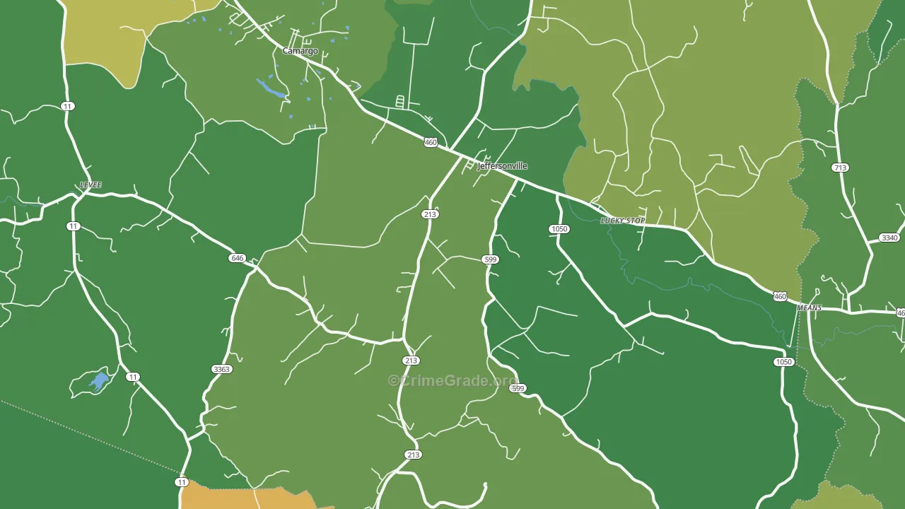 Jeffersonville, KY Map of Murder Rates